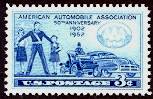 American Automobile Association (AAA) Issue Automobiles and Crossing Guard United States, 1952
